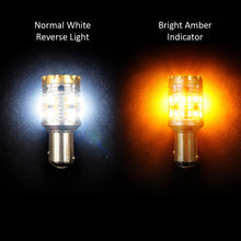 Load image into Gallery viewer, White + Amber LED Bulb (Dual Contact / Offset Bayonet)
