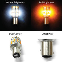 Load image into Gallery viewer, White + Amber LED Bulb (Dual Contact / Offset Bayonet)
