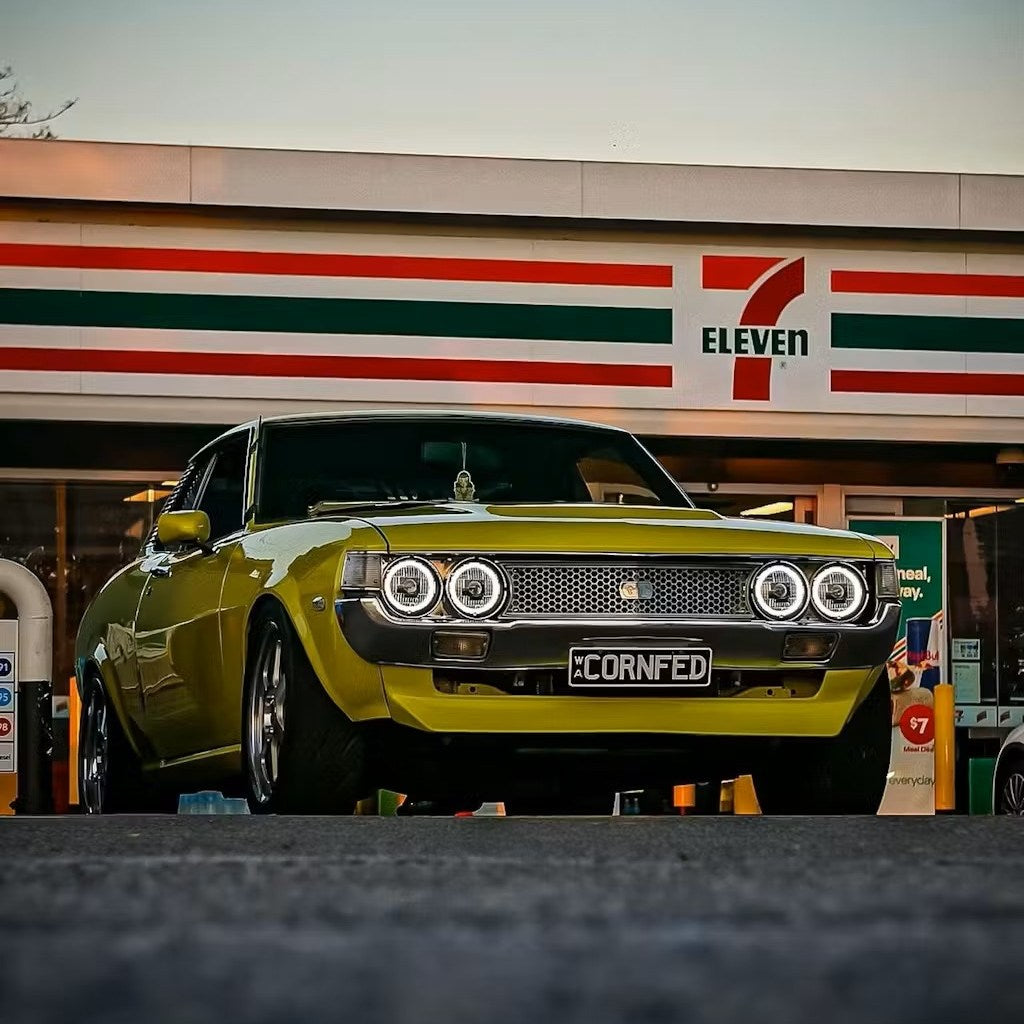 Vintage Toyota Celica with Restomod 5.75 Halo LED Bangin Headlights